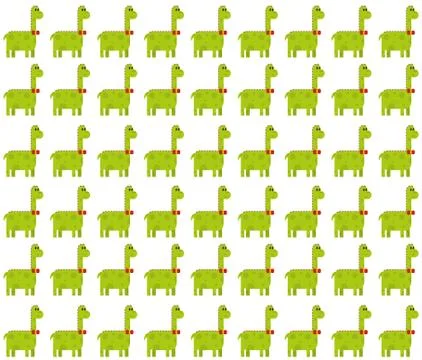 Cute brontosaurus seamless pattern on white background Stock Illustration