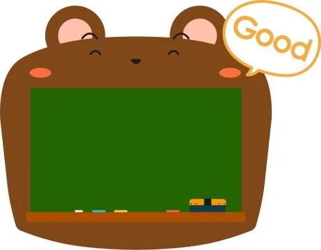 Cute brown Bear blackboard Stock Illustration