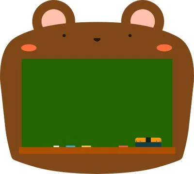 Cute brown Bear blackboard Stock Illustration