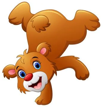 Cute brown bear cartoon Stock Illustration