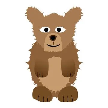 Cute brown bear isolated on a white background Stock Illustration