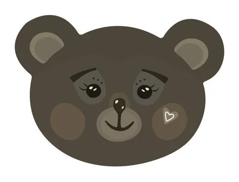 Cute brown bear muzzle Stock Illustration