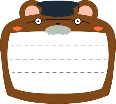 Cute brown Bear noteboard Stock Illustration