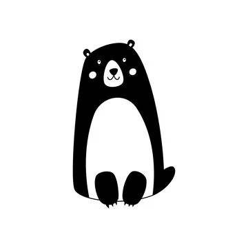 Cute brown bear on a white isolated background, vector illustration Stock Illustration