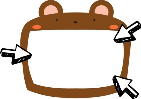 Cute brown Bear whiteboard Stock Illustration