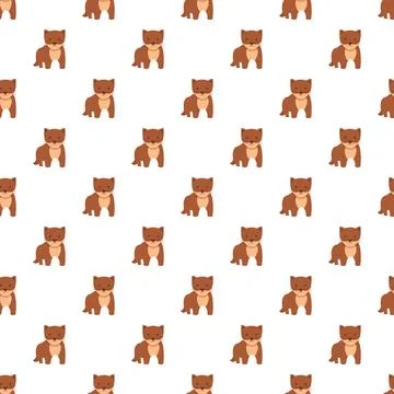 Cute brown cat characters forming seamless pattern design Stock Illustration