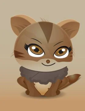 Cute brown cat Stock Illustration