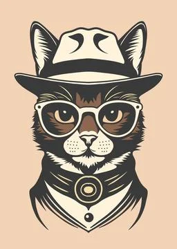 Cute Brown Cat Illustrazione stock