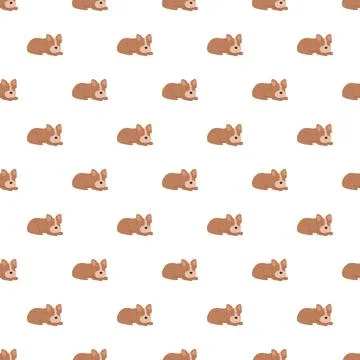 Cute brown dog seamless pattern design Stock Illustration