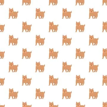Cute brown dog seamless pattern vector illustration Illustrazione stock
