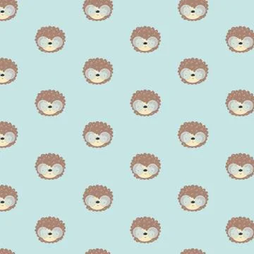 Cute brown hedgehog pattern. Stock Illustration