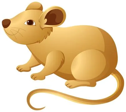 Cute Brown Mouse Vector Illustration for Chinese Zodiac Rat Sign Stock Illustration