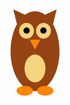 Cute brown owl Stock Illustration