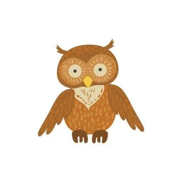 Cute Brown Own Sitting Stock Illustration