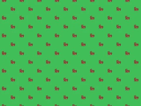 Cute brown pixel rabbit background - high res seamless pattern Stock Illustration