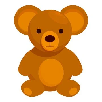 Cute brown teddy bear sitting, a beloved childrens toy Stock Illustration