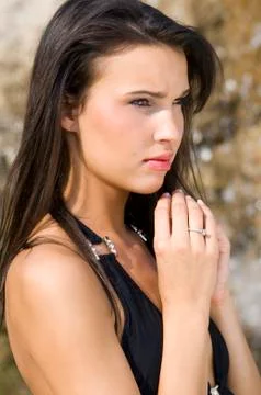 Cute brunette Stock Photos