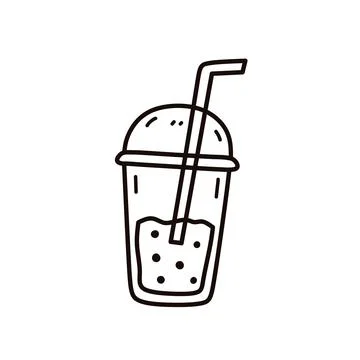 Cute bubble milk tea isolated on white background Stock Illustration