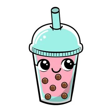 Cute bubble tea character in cartoon style. Vector illustration design. Stock Illustration