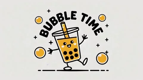 Cute Bubble Tea Graphic Design for Social Media Stock Footage 315981139