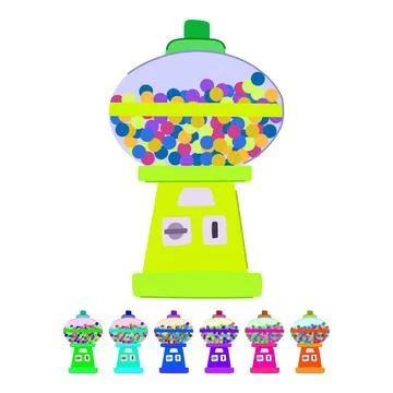 Cute bubblegum machine vector cartoon graphic Stock Illustration