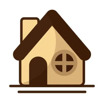 Cute building of house on white background Ilustración de archivo