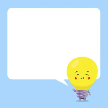 Cute Bulb with Speech Bubbles Stock Illustration