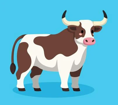 Cute Bull Vector Illustration Stock Illustration