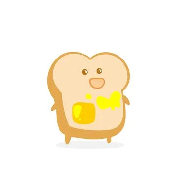 Cute bun doodle icon. bread vector colorful illustration. Stock Illustration