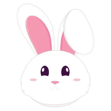 Cute bunny cartoon character Easter season Vector Stockillustratie