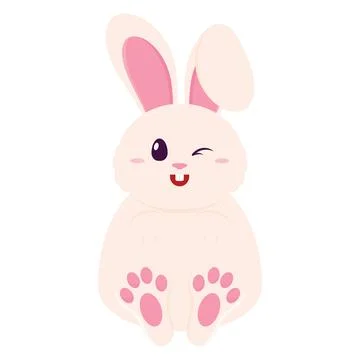 Cute bunny cartoon character Easter season Vector Stockillustratie