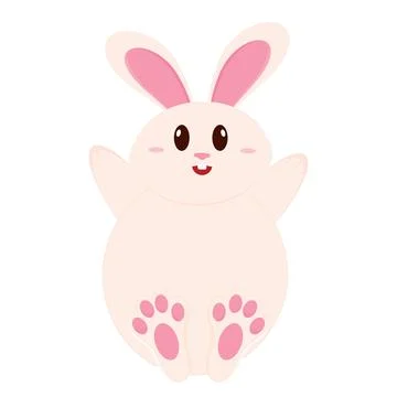 Cute bunny cartoon character Easter season Vector Stock Illustration