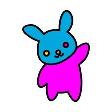 Cute bunny character icon vector illustration Stock Illustration