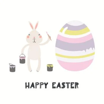 Cute bunny Easter card Stock Illustration