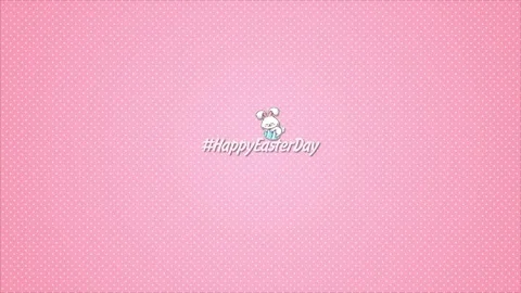 Cute bunny, Easter card on pink background Stock Footage 150876374