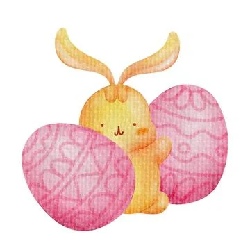 Cute bunny with easter egg  Stock Illustration