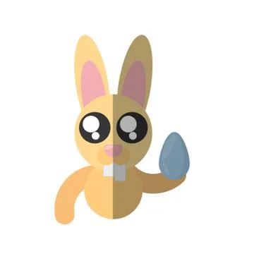 Cute bunny with easter egg shadow Stock Illustration