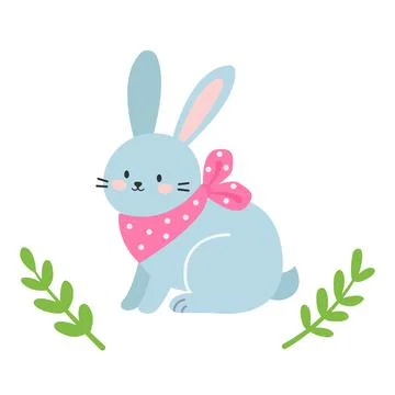 Cute bunny. Easter illustration. Flat vector illustration 库存插图