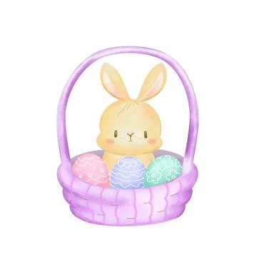 Cute bunny easter illustration Stock Illustration