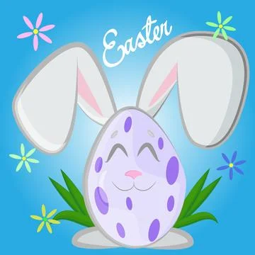 Cute bunny egg for easter in illustration and vector Stockillustratie