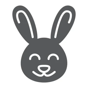 Cute Bunny glyph icon, easter and holiday, rabbit sign, vector graphics, a solid Stockillustratie