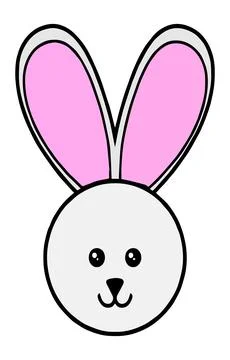Cute Bunny Illustration Vector Design (Fully Editable EPS) Stock Illustration