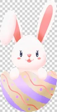 Cute Bunny Inside an Easter Egg Illustrazione stock