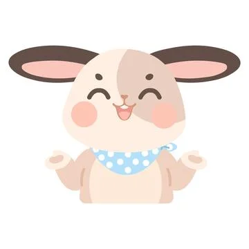 Cute Bunny Making No Problem Hand Gesture Stock-Illustration