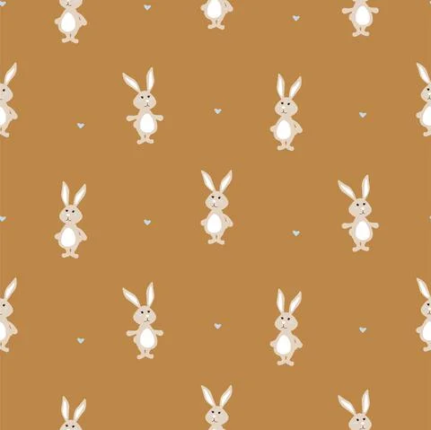 Cute Bunny Pattern, Rabbit background for kids clothes design print textile Stock Illustration