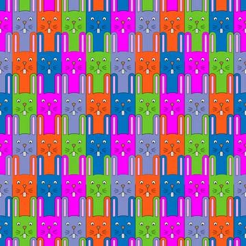 Cute bunny pattern. Seamless vector background with rabbits for kids design.  Stock Illustration