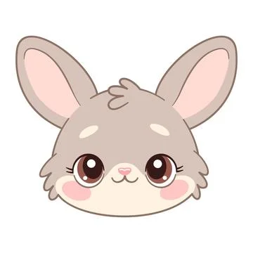 Cute bunny rabbit head avatar vector illustration Stock Illustration