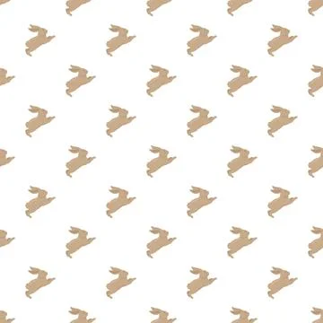 Cute bunny rabbits leaping seamless repeating pattern 스톡 일러스트