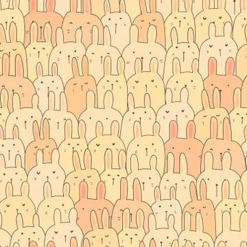 Cute bunny seamless pattern background. Vector illustration. Illustrazione stock