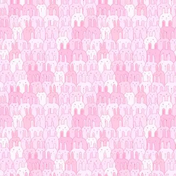Cute bunny seamless pattern background. Vector illustration. Stock Illustration